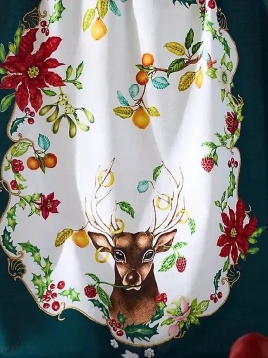 NWT Anthropologie Lou Rota 12 Days Of Christmas Kitchen Towel - Picture 1 of 2